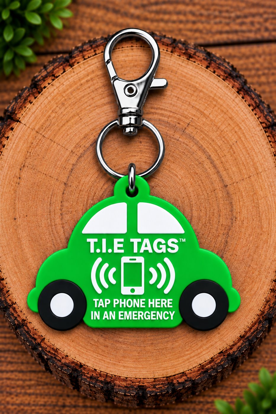 Standard T.I.E. Kids Keyring – Car • Green